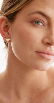 Clara Bow & Heart Earrings 3 Pack - Gold