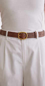 Clea Metal Belt - Brown & Gold