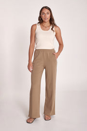Noah Wide Pant - Camel Stripe