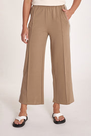 Noah Cropped Pant - Camel Stripe