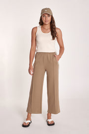 Noah Cropped Pant - Camel Stripe