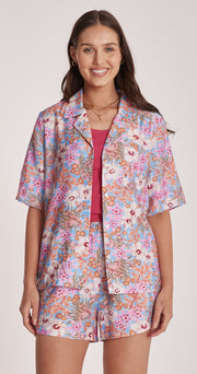 Tallulah Shirt - Hibiscus Print