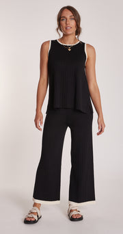 Eden Knitted Pant - Black & Cream