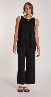 Eden Knitted Pant - Black & Cream