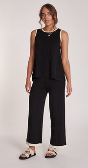 Eden Knitted Pant - Black & Cream