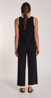 Eden Knitted Pant - Black & Cream
