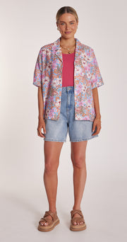 Tallulah Shirt - Hibiscus Print