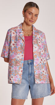 Tallulah Shirt - Hibiscus Print