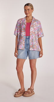 Tallulah Shirt - Hibiscus Print