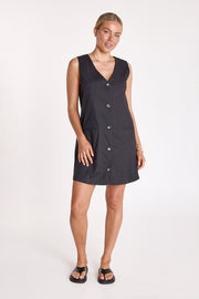Audrey V Neck Dress - Black