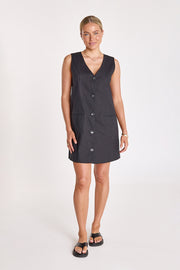 Audrey V Neck Dress - Black