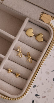 Clara Bow & Heart Earrings 3 Pack - Gold
