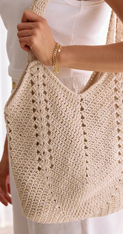 Luna Crochet Bag - Cream