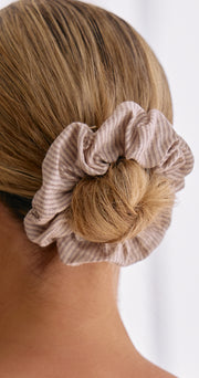 Della Linen Scrunchie 2 Pack - Multi Stripe