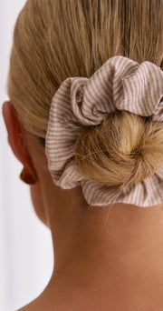 Della Linen Scrunchie 2 Pack - Multi Stripe