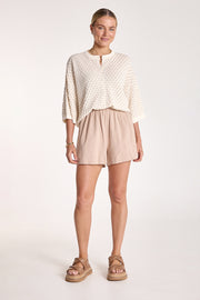 Abbie Short - Camel Pinstripe