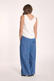 Mae V Neck Tank - White
