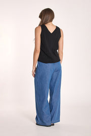 Mae V Neck Tank - Black