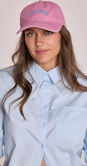 Gigi Washed Denim Cap - Holiday Pink