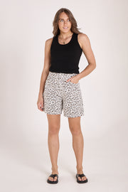 Grace Denim Short - Leopard