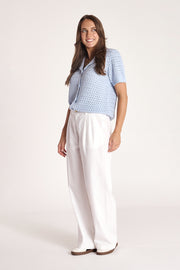 Sunny Crochet Shirt - Powder Blue