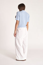 Sunny Crochet Shirt - Powder Blue