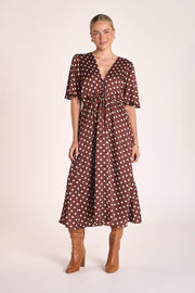 Jackie Dress - Choc Cream Spot