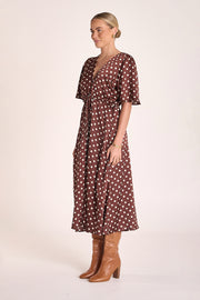 Jackie Dress - Choc Cream Spot