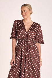 Jackie Dress - Choc Cream Spot