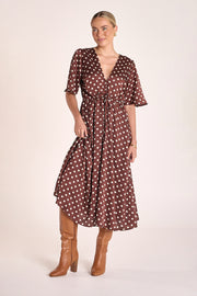 Jackie Dress - Choc Cream Spot