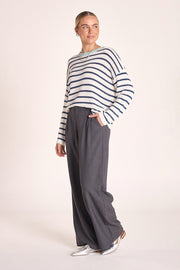 Avery Knit - Navy White Stripe