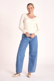 Laura Long Sleeve Top - Cream