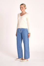 Laura Long Sleeve Top - Cream