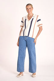 Isla Top - Navy Stripe