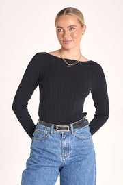 Lilly Long Sleeve Top - Black