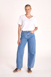 Carlee V Neck Tee - White