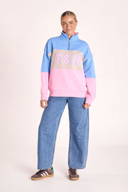 Varsity Logo Sweater - Pink Stripe