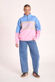 Varsity Logo Sweater - Pink Stripe