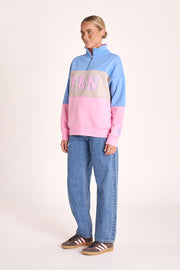 Varsity Logo Sweater - Pink Stripe