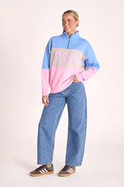 Varsity Logo Sweater - Pink Stripe