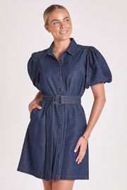 Arlo Denim Mini Dress - Dark Blue