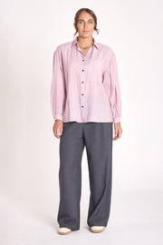 Eloise Shirt - Pink Pinstripe