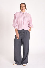 Eloise Shirt - Pink Pinstripe