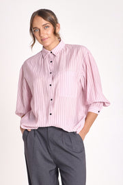 Eloise Shirt - Pink Pinstripe
