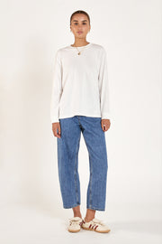 Carter Long Sleeve Tee - White