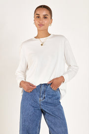 Carter Long Sleeve Tee - White