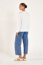 Carter Long Sleeve Tee - White