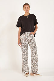 Cassie Wide Leg Jean - Leopard