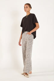 Cassie Wide Leg Jean - Leopard