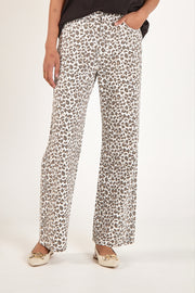 Cassie Wide Leg Jean - Leopard